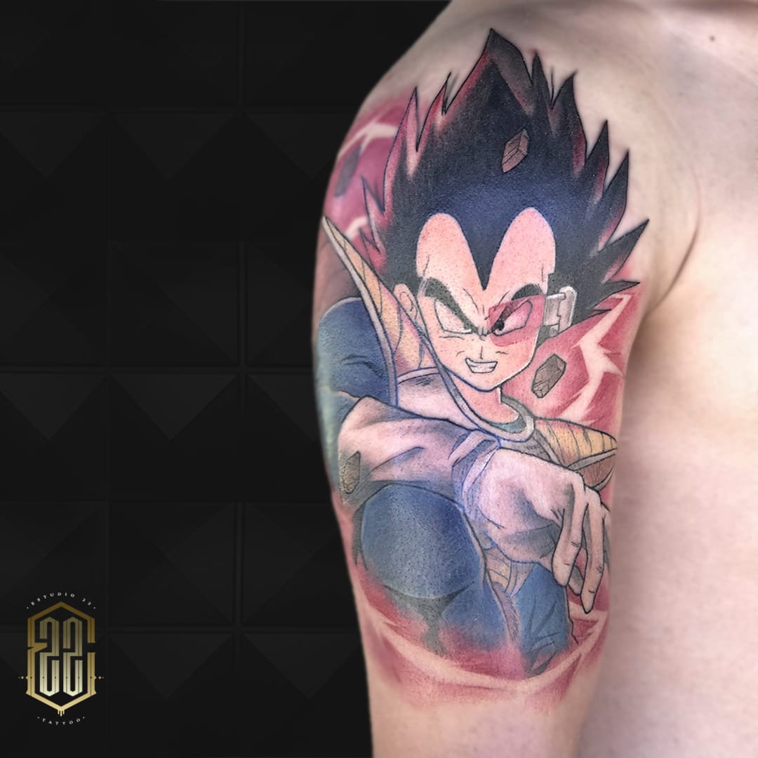 Vegeta  Tatuagens de anime, Tatuagens pretas pequenas, Desenho tatuagem